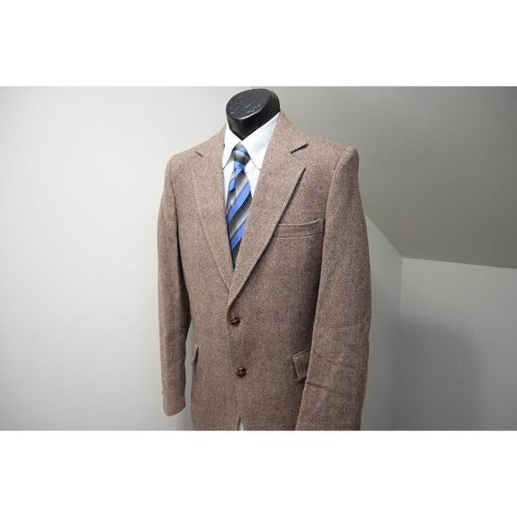 VTG Kuppenheimer Tweed Handwoven Herringbone Wool Blazer Sports Jacket Men 42 XL - Picture 1 of 11